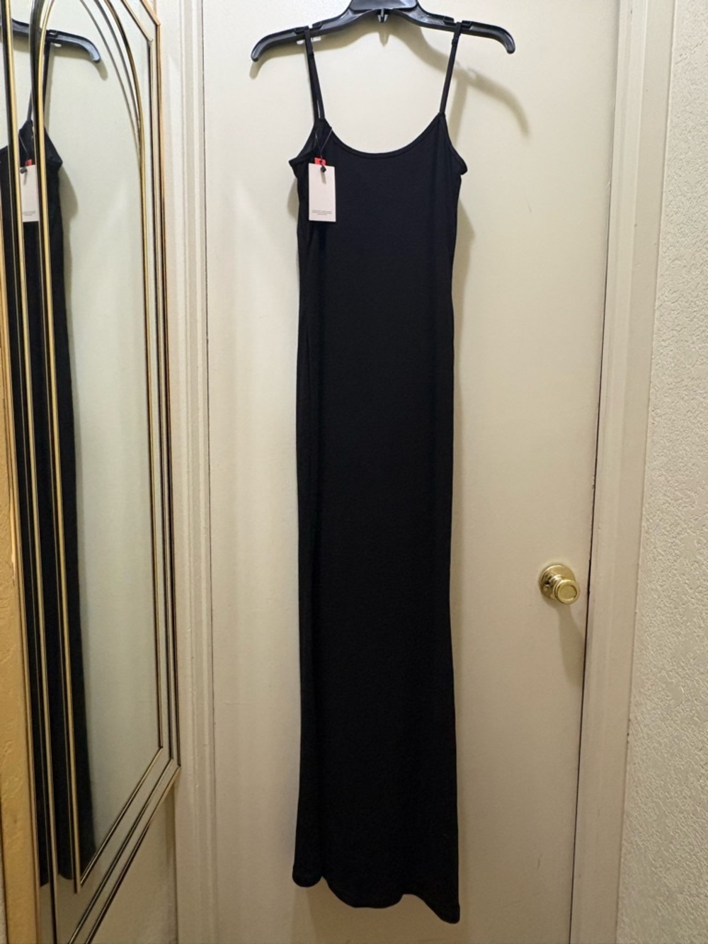 NWT Women's Black Spaghetti-Strap Maxi Dress - Picture 2 of 4